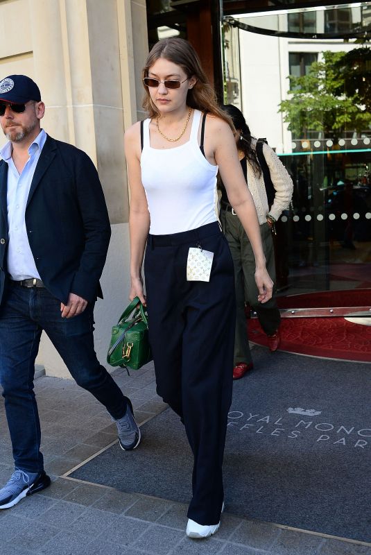 GIGI HADID Leaves Royal Monceau Hotel in Paris 06/21/2019