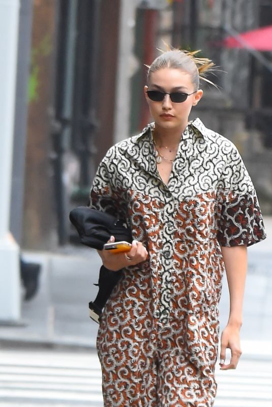 GIGI HADID Out and About in New York 06/10/2019