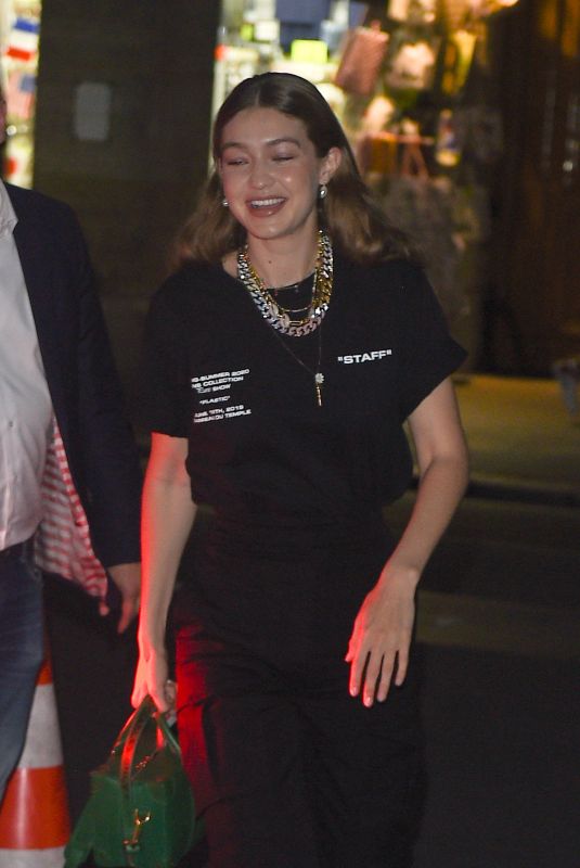GIGI HADID Out for Dinner in Paris 06/19/2019