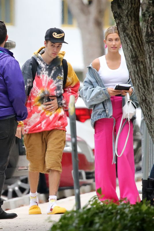 HAILEY and Justin BIEBER Arrives at Watsco Arena in Miami 06/14/2019