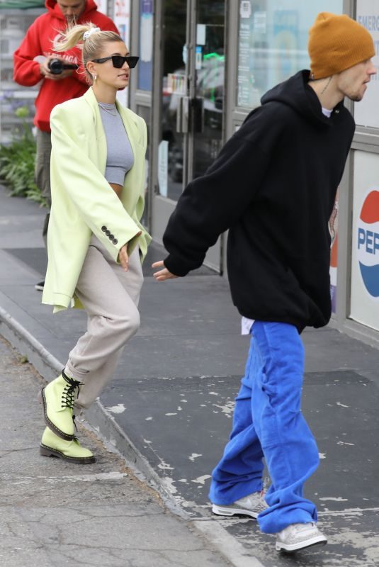 HAILEY and Justin BIEBER at a Juice Bar in Hollywood 06/01/2019