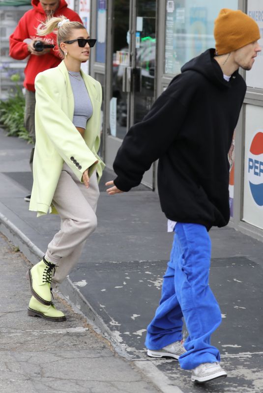 HAILEY and Justin BIEBER at a Juice Bar in Hollywood 06/01/2019