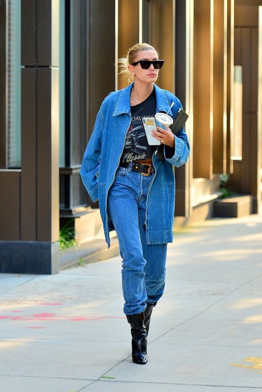 HAILEY BIEBER All in Denim Out in New York 06/22/2019