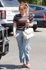 HILARY DUFF Arrives at Nine Zero One Salon in Los Angeles 06/24/2019