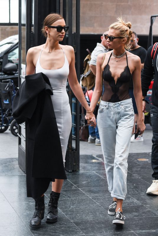 IRINA SHYAK and STELLA MAXWELL Holding Hands Out in Florence 06/14/2019
