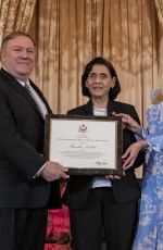 IVANKA TRUMP Presents a Certificate to 2019 Tip Report Hero Veronica Supliguicha of Ecuador in Washington D.C. 06/20/2019