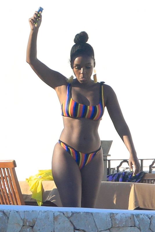 JANELLE MONAE in Bikini on the Beach in Cabo 06/18/2019