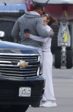 JENNIFER LOPEZ Kissing Alex Rodriguez at a Airport in Miami 06/01/2019