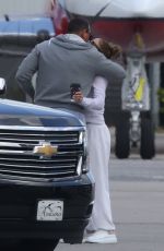JENNIFER LOPEZ Kissing Alex Rodriguez at a Airport in Miami 06/01/2019