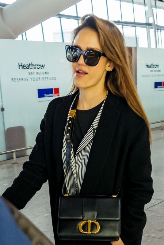 JESSICA ALBA at Heathrow Airport in London 06/14/2019