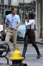JODIE COMER on the Set of Free Guy in Boston 05/20/2019