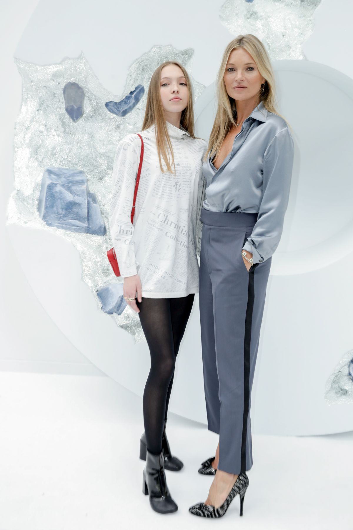 KATE MOSS and LILA GRACE MOOS HACK at Dior Show at Paris Fashion Week ...