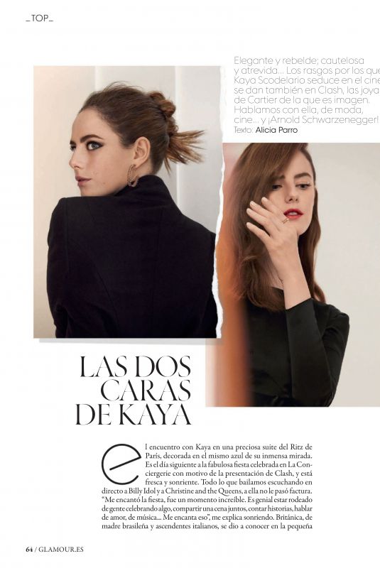 KAYA SCODELARIO in Glamour Magazine, Spain July 2019