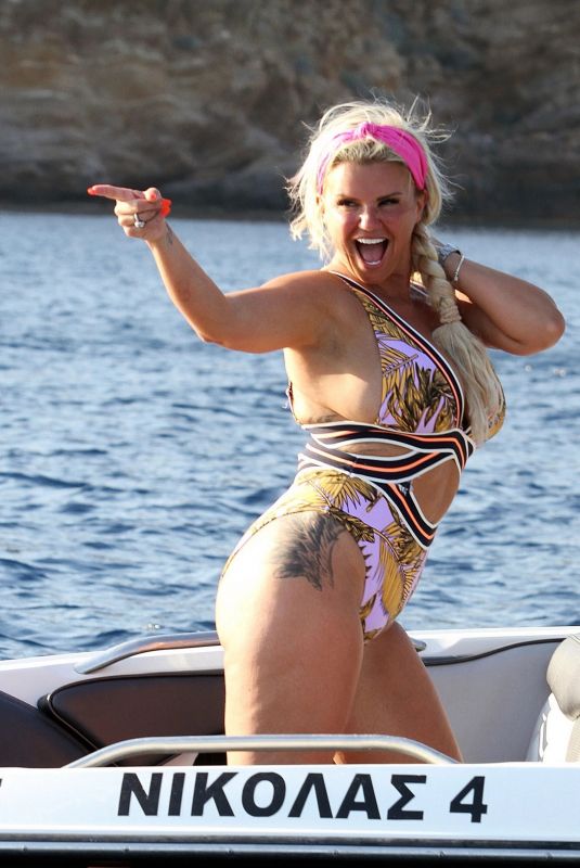 KERRY KATONA in Swimsuit at a Boat in Mykonos 06/18/2019