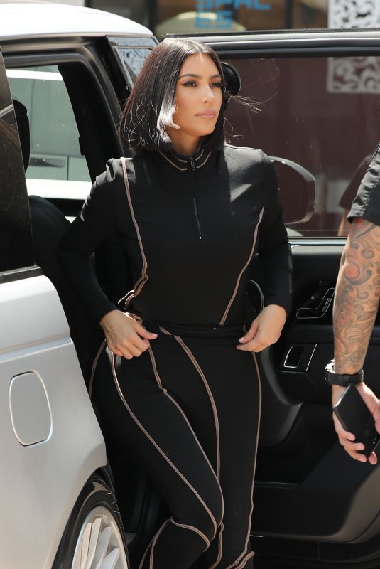 KIM and KOURTNEY KARDASHIAN at Cafe Gratitude in Los Angeles 06/05/2019