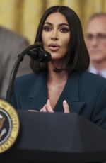 KIM KARDASHIAN Speaks at A Second Chance Hiring and Criminal Justice Reform Event in White House 06/13/2019