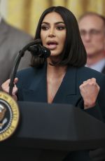 KIM KARDASHIAN Speaks at A Second Chance Hiring and Criminal Justice Reform Event in White House 06/13/2019