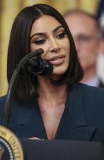 KIM KARDASHIAN Speaks at A Second Chance Hiring and Criminal Justice Reform Event in White House 06/13/2019