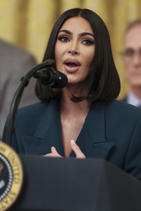 KIM KARDASHIAN Speaks at A Second Chance Hiring and Criminal Justice Reform Event in White House 06/13/2019
