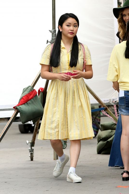 LANA CONDOR on the Set of To All the Boys I’ve Loved Before, Season 3 in New York 06/24/2019