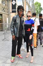 LARSEN THOMPSON Leaves Off-white Fashion Show in Paris 06/19/2019