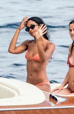 LAURA HARRIER and ELEONORE TOULIN in Bikinis at a Boat in Positano 06/17/2019