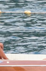 LAURA HARRIER and ELEONORE TOULIN in Bikinis at a Boat in Positano 06/17/2019