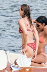 LAURA HARRIER and ELEONORE TOULIN in Bikinis at a Boat in Positano 06/17/2019