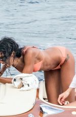 LAURA HARRIER and ELEONORE TOULIN in Bikinis at a Boat in Positano 06/17/2019