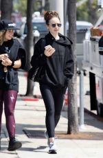 LILY COLLINS Leaves a Gym in Los Angeles 06/06/2019