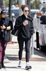 LILY COLLINS Leaves a Gym in Los Angeles 06/06/2019