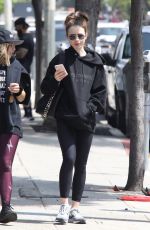 LILY COLLINS Leaves a Gym in Los Angeles 06/06/2019