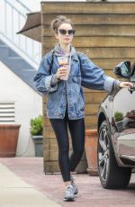 LILY COLLINS Leaves a Massage Studio in West Hollywood 06/25/2019