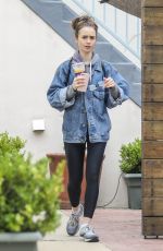 LILY COLLINS Leaves a Massage Studio in West Hollywood 06/25/2019