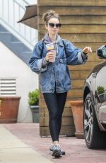 LILY COLLINS Leaves a Massage Studio in West Hollywood 06/25/2019