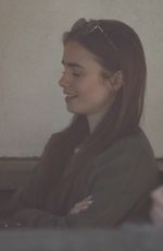 LILY COLLINS Out for Lunch at Hugo