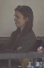 LILY COLLINS Out for Lunch at Hugo