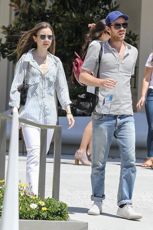 LILY COLLINS Out for Lunch with a Friend in Los Angeles 06/08/2019