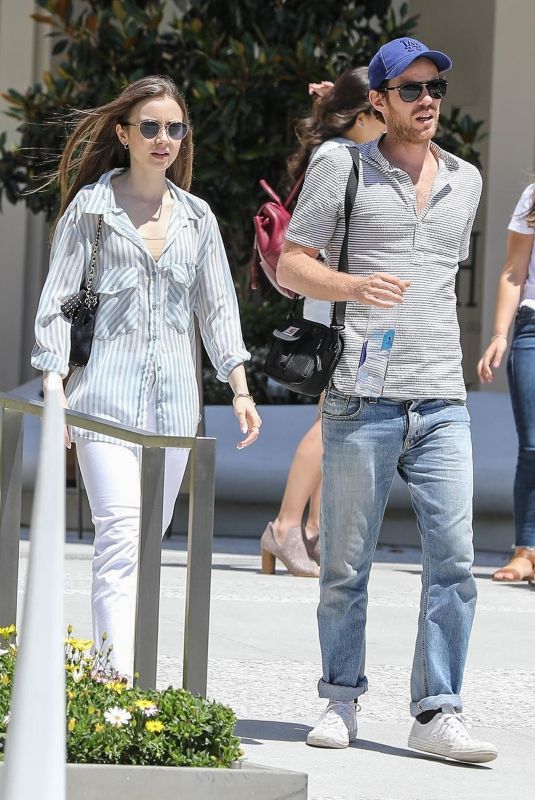 LILY COLLINS Out for Lunch with a Friend in Los Angeles 06/08/2019