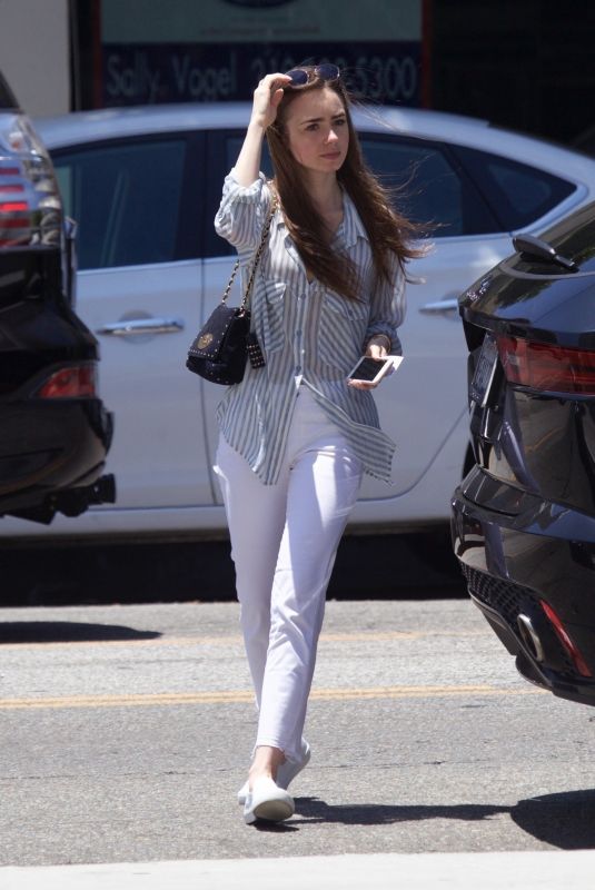 LILY COLLINS Out in Beverly Hills 06/11/2019