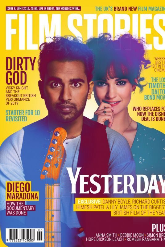 LILY JAMES and Himesh Patel in Film Stories Magazine, June 2019
