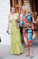 LINDSAY LOHAN and HOFIT GOLAN Arrives at Philipp Plein Store Opening in Mykonos 06/20/2019