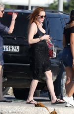 LINDSAY LOHAN Arrives at Island of Mykonos 06/17/2019