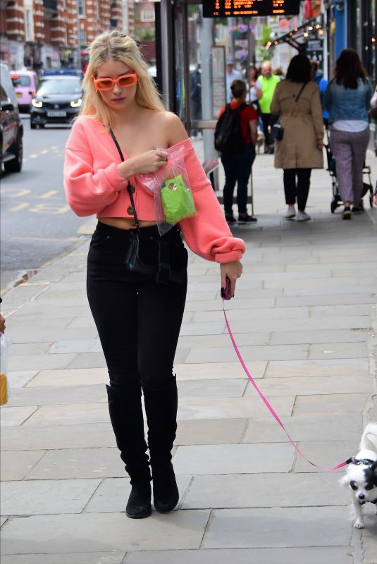 LOTTIE MOSS Out with her Dog in London 06/05/2019