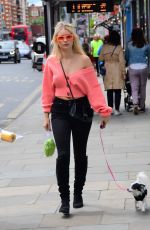 LOTTIE MOSS Out with her Dog in London 06/05/2019