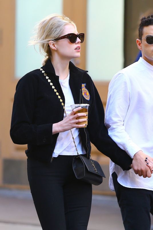 LUCY BOYNTON and Rami Malek Out Shopping on Broadway in New York 06/03/2019