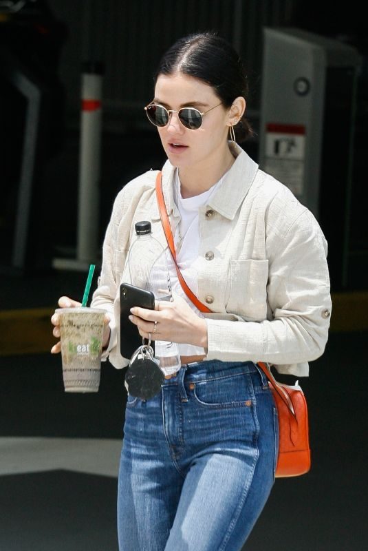 LUCY HALE Leaves CNN Office in Hollywood 05/31/2019