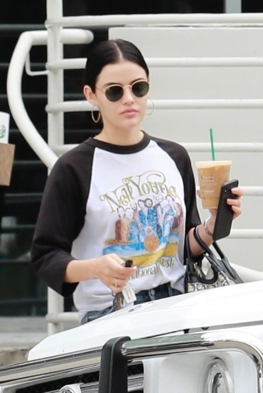 LUCY HALE Out for Coffee in Studio City 06/21/2019