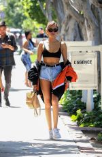 MADISON BEER in Denim Shorts at Alfred Coffee in West Hollywood 06/10/2019