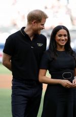 MEGHAN MARKLE and Prince Harry at Pre-game Ceremonies at MLB London Series Game 06/29/2019